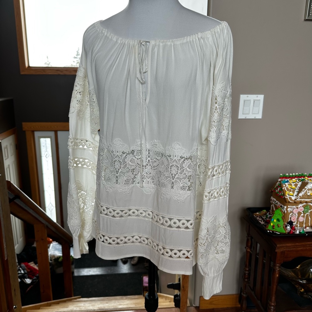 For Love and Lemons White Lace Blouse
